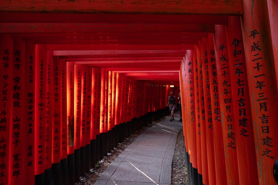Explore the iconic red torii gates of Fushimi Inari Shrine, Kyoto, Japan